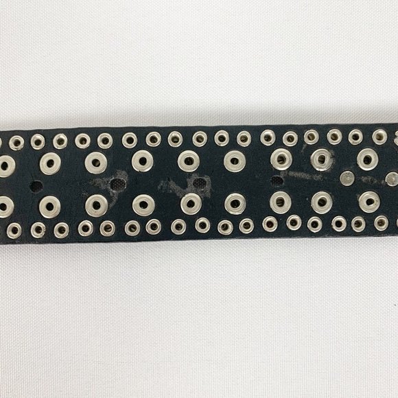 Black Genuine Leather Heavy Studded Crystal Belt M main image 5